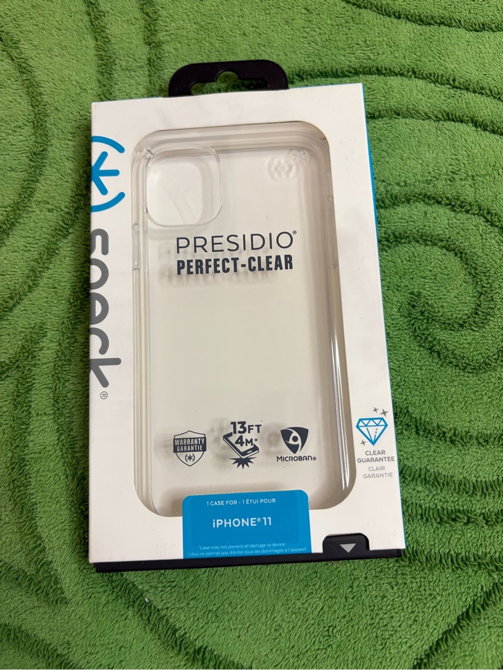 Speck Presidio Perfect-Clear case designed specifically for the Apple iPhone 11.